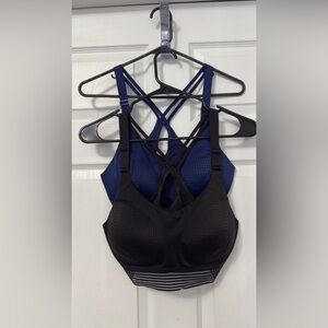 Victoria's Secret Black and Blue Strappy Sports Bras